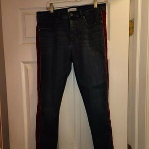 LOFT Velvet Tuxedo Stripe Skinny Jean size 8 Sustainable Style
